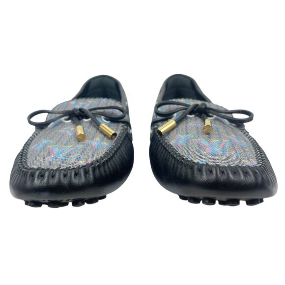 Louis Vuitton Gloria Leather Flat Loafers Blue LV Pop Monogram Size 40 - Picture 6 of 13
